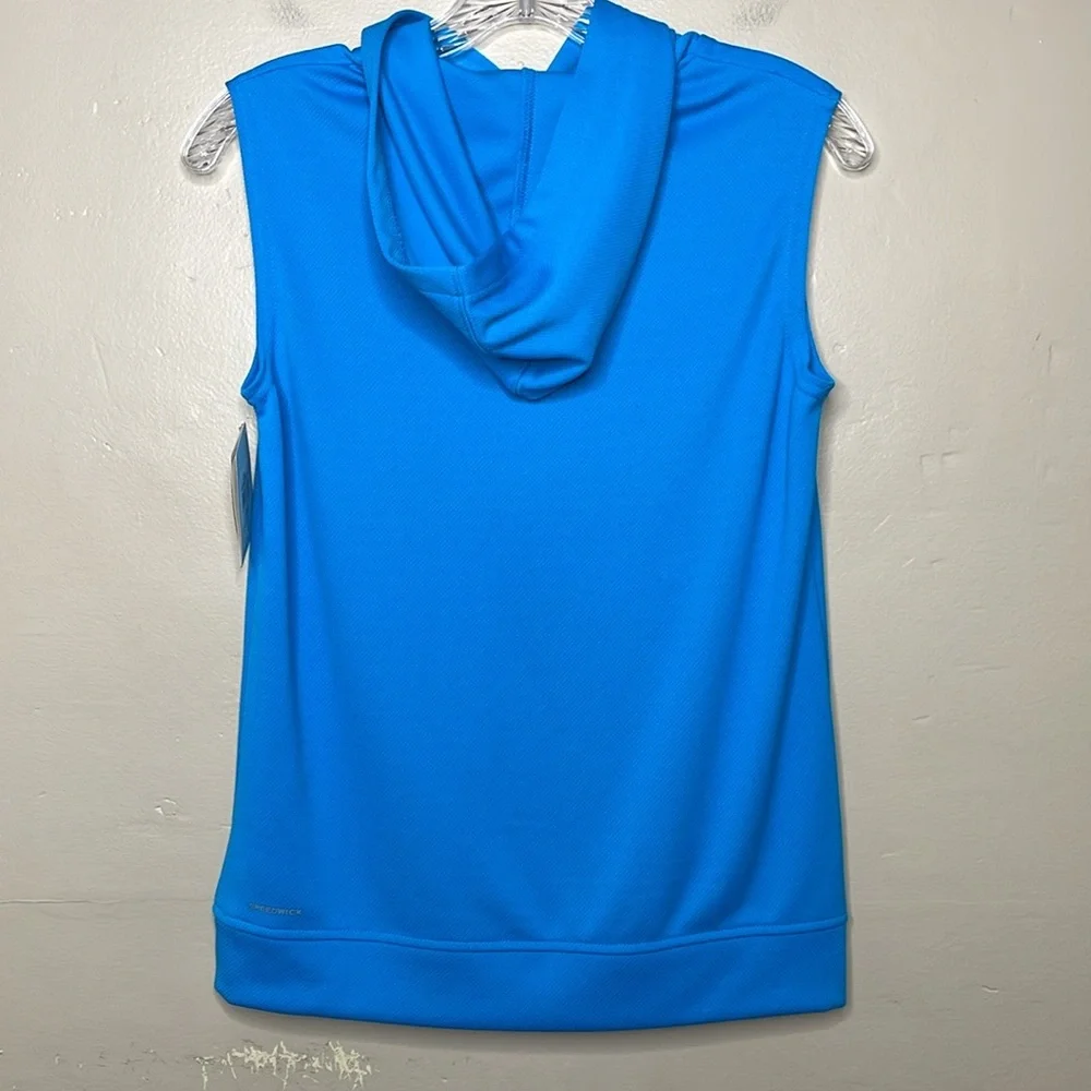 REEBOK Boys Mesh Hoodie Tank Top Caribbean Blue Speedwick Fabric Casual Medium